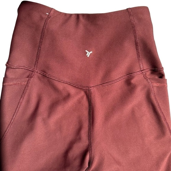 OLD NAVY WOMENS  MAROON HIGH-WAISTED POWERSOFT LEGGINGS SIZE XS - Picture 3 of 11